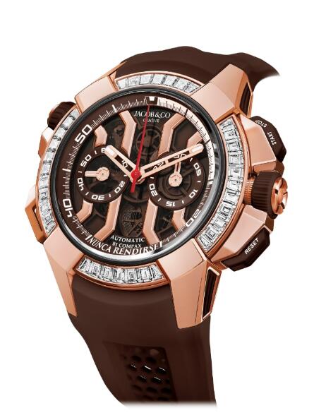 Review Jacob & Co Epic X Chrono Rose Gold Baguette EC423.42.BD.UA.ABRUA Replica watch